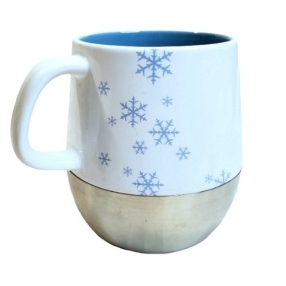 Starbucks 2007 Christmas Snowflake Porcelain Stainless Steel Mug 14 fl - Picture 3 of 7